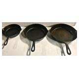 Griswold Frying Pans #5, #7, #8