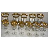 Lot of Gold Banded Glasses