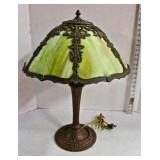 Signed Miller slag Glass Lamp