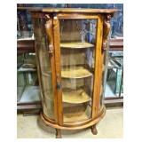 Oak China Cabinet w/ Lions heads