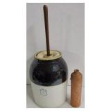 Stoneware Churn & Beer Bottle