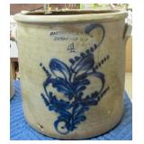 Blue Decorated Crock