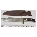 Vintage Bowie knife w/ Damascus Blade
