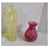Glass Statue & Vase