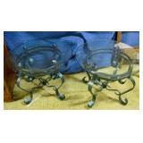 Pair of Iron & Glass End Tables