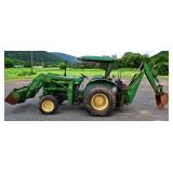 John Deere - Model 1050 Tractor With Model 8 Backhoe, 4 WD, Diesel- 1700 Actual Hours