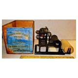 Miniature Printing press w/ Crate 