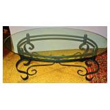 Wrought Iron Glass top Coffee Table