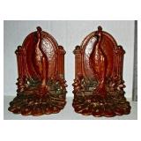 Pair of Bronze Peacock Bookends