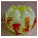 Hand Blown Art Glass rose Bowl