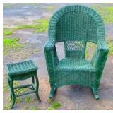Wicker Rocker w/ Stand