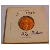 1925 S $2 1/2 Gold Piece