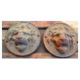Pair of Small Cast Iron lions