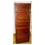 5 Section half size Walnut Bookcase