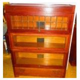 3 Section Mission  Bookcase-Leaded Top 