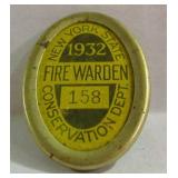 1932 FIRE WARDEN BADGE
