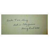 Writing on back of Picture