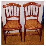 Pair of Cane Seat Chairs