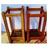 Pair of Mission oak Umbrella Stands