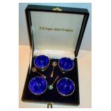 Salt Dishes w/ Cobalt Inserts