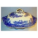 Blue Decorated Covered Dish