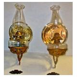 Pair of mounted pin lamps w/ reflectors