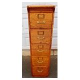 5 Drawer Oak File Cabinet