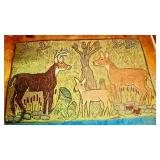 Large Hooked Rug w/ Deer