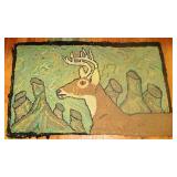 Hooked Rug w/ Deer