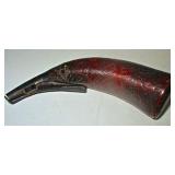 Decorated Powder Horn w/ Cap