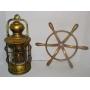 Nautical Lantern & Ship's Wheel