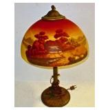 Reverse Painted Lamp