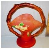 Roseville Bark Handled Basket