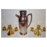 Cocktail Shaker & Candlesticks