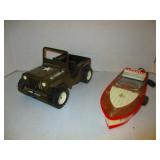 Toy Jeep & Boat