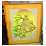 Framed Owl Picture