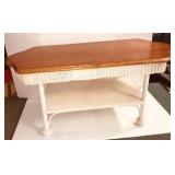 Wicker Coffee Table w/ Wooden Top