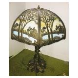 Ornate Slag Glass Lamp