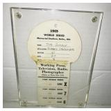 1969 World Series Press Pass