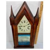 Reverse painted Steeple clock