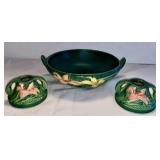 Roseville Zephyr Lily Console Set