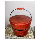 Red Wooden Bucket