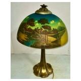 Reverse Painted Lamp-