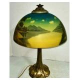 Reverse Painted Lamp-