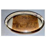 German Receipt under glass