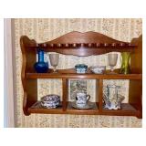 Antique Glassware & Shelf