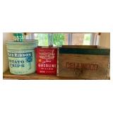 Advertising Cans & Crate