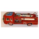 Tin Friction Firetruck