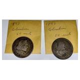Two Columbian Exposition Half Dollars