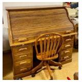 Roll Top desk (Closed) & Chair